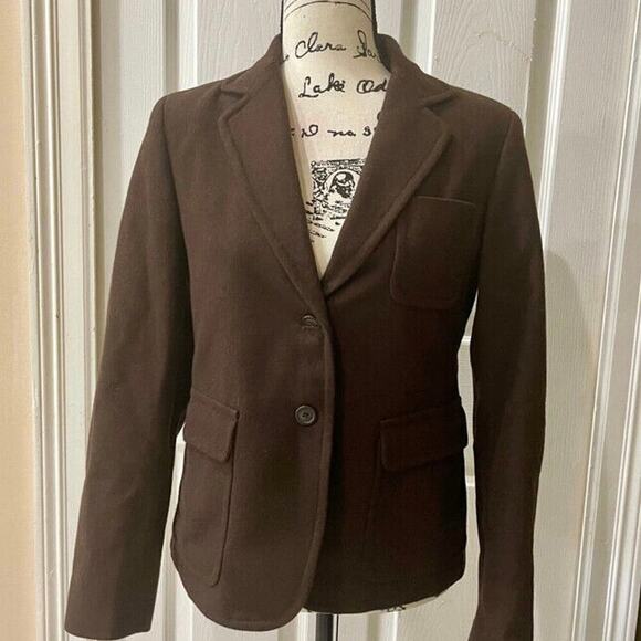J.CREW BLAZER WOOL BLEND SZ S FRONT POCKETS MOCCA BROWN DARK ACADEMIA CORE - Picture 7 of 14